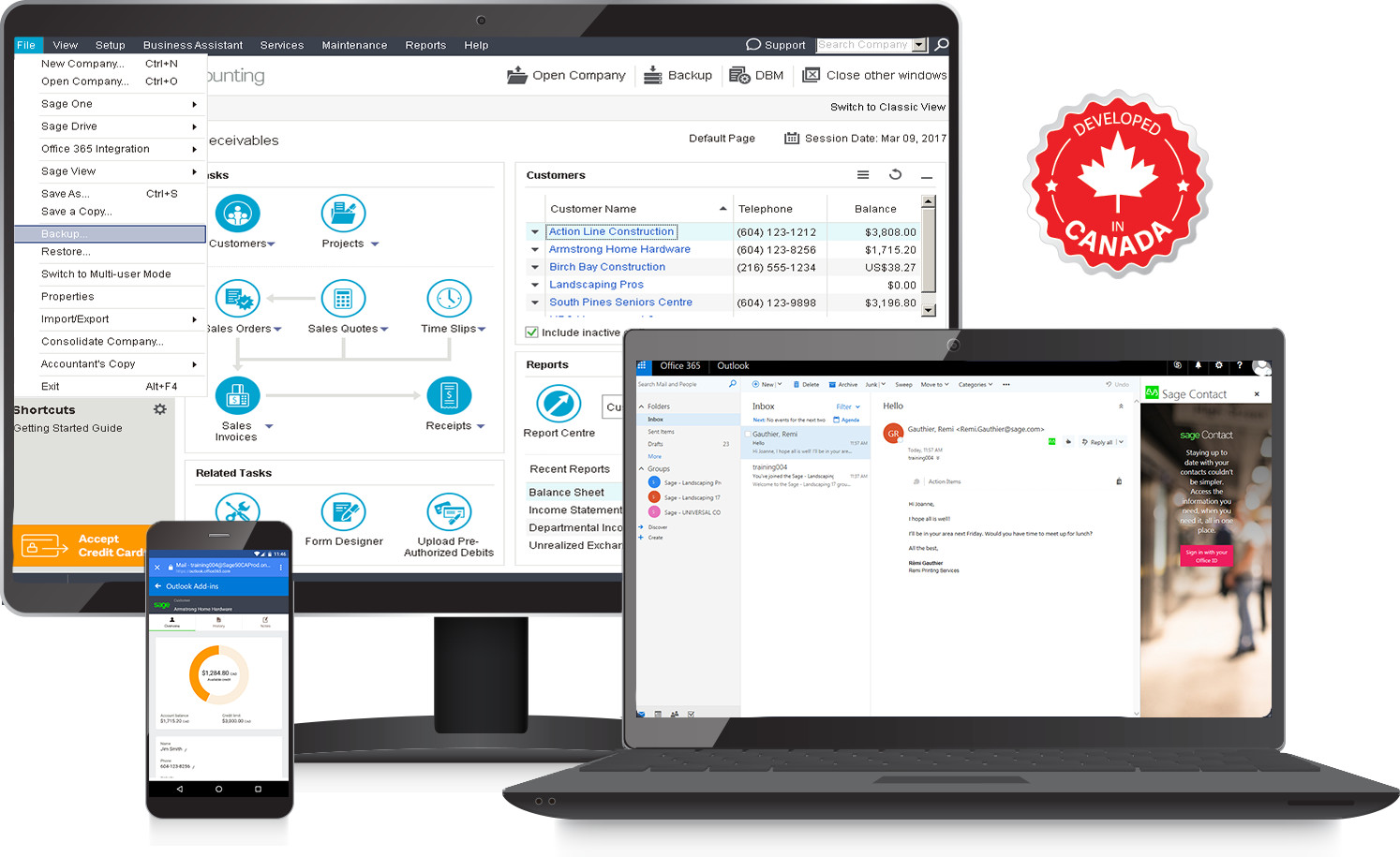 Sage 50cloud Accounting Feature screen shots